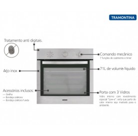 Forno Eletrico New Inox Cook 60 f7 94866220 Tramontina