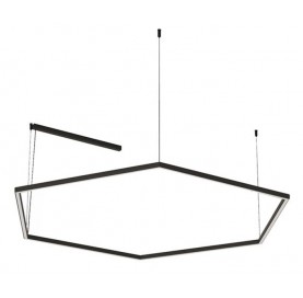 Pendente Risk Hexagonal 80cm 40,5w 3000k pr Pe14204-pr Bella Italia