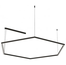 Pendente Risk Hexagonal 100cm 51,3w 5700k pr Pe14206-pr Bella Italia