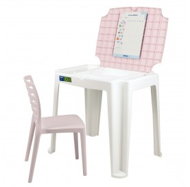 Conj Infantil Mesa c/ Quadro e Cadeira Beni Rosa 92341/016 Tramontina