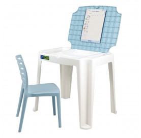 Conj Infantil Mesa c/ Quadro e Cadeira Beni Azul 92341/017 Tramontina