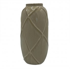 Vaso Decorativo em Ceramica Caqui Escuro Ab3005 Cross