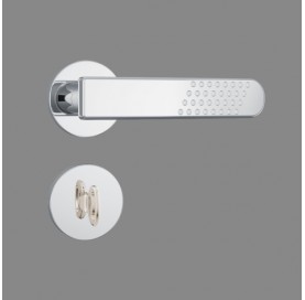 Fechadura 823/21 wc Redonda Cromado Roseta de Inox 35165 Stam