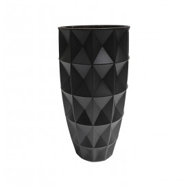 Vaso Decorativo em Vidro Preto Bh0309 Cross