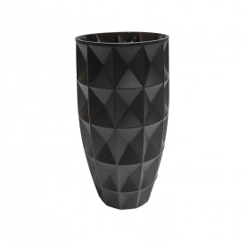 Vaso Decorativo em Vidro Preto Bh0310 Cross